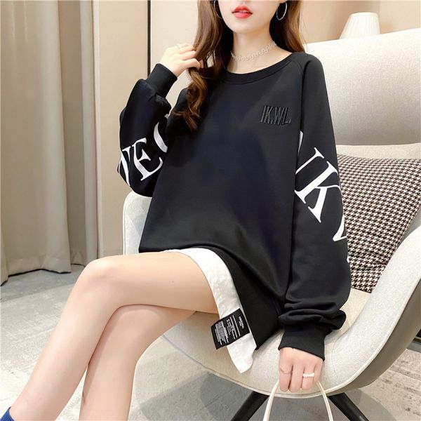 e5ykv for new korean sweater sweaterstyle harajuku style internet red autumn loose printed mid-length two-piece fake long sleeve sweater sam, Black
e5ykv for new korean sweater sweaterstyle harajuku style internet red autumn loose printed mid-length two-piece fake long sleeve sweater sam, Black