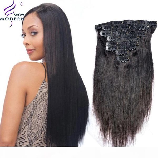 modern show brazilian remy straight hair clip in human hair extensions natural color 8 pcs set 120g full head perruque lisse, Black;brown
modern show brazilian remy straight hair clip in human hair extensions natural color 8 pcs set 120g full head perruque lisse, Black;brown