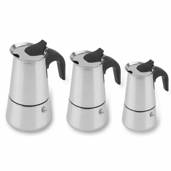 2/4/6 cups stainless steel moka coffee kettle maker moka pot espresso kettles coffee maker pot machine
2/4/6 cups stainless steel moka coffee kettle maker moka pot espresso kettles coffee maker pot machine