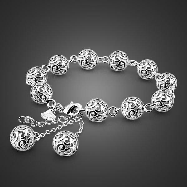 new fashion design 925 sterling silver women hollow ball bracelet charming lady pure silver beads bracelet silver jewelry gift 200925, Black
new fashion design 925 sterling silver women hollow ball bracelet charming lady pure silver beads bracelet silver jewelry gift 200925, Black