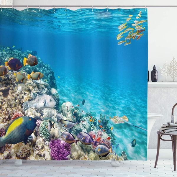 ocean shower curtain clear underwater sea life animal world corals tropical fishes and stingray bathroom decor set with hooks 70
ocean shower curtain clear underwater sea life animal world corals tropical fishes and stingray bathroom decor set with hooks 70