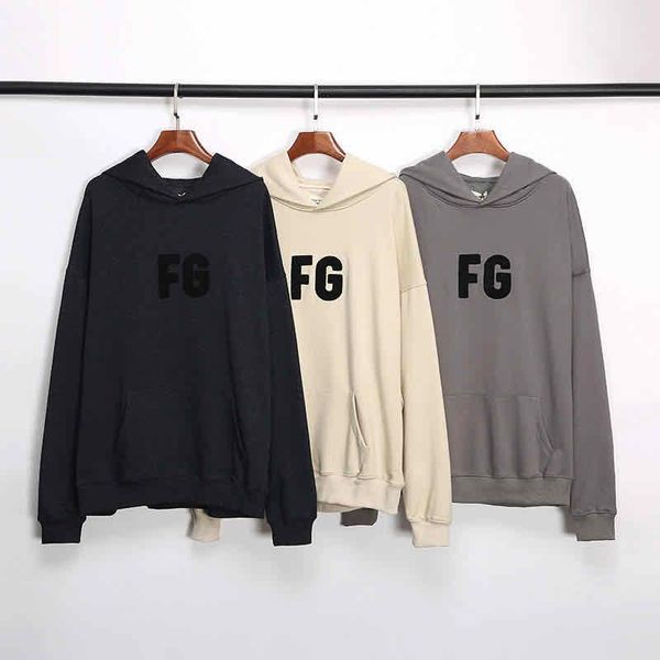 2020ss, new fog embroidered print hoodie, thin hoodie for men and women, Black