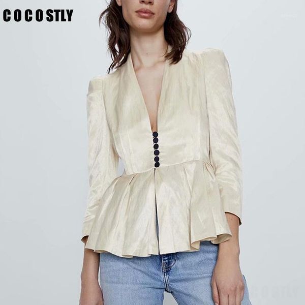 women's suits & blazers 2021 spring autumn v-neck women's blazer jacket solid button single breasted suit coat female outwear offi, White;black
women's suits & blazers 2021 spring autumn v-neck women's blazer jacket solid button single breasted suit coat female outwear offi, White;black