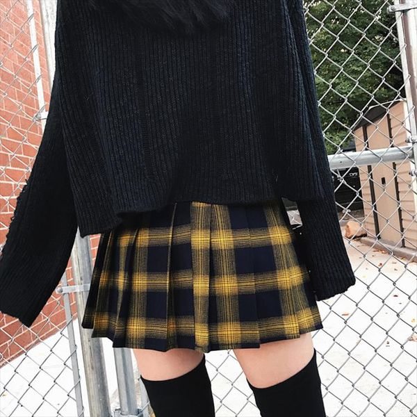 high waist female short skirt spring summer harajuku women fashion skirts cute yellow black red lattice pleated skirt punk style
high waist female short skirt spring summer harajuku women fashion skirts cute yellow black red lattice pleated skirt punk style