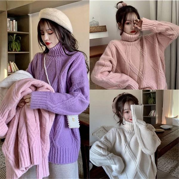 thickened high neck leisure pullover foreign women's autumn winter fashion sweater long sleeve, White;black
thickened high neck leisure pullover foreign women's autumn winter fashion sweater long sleeve, White;black