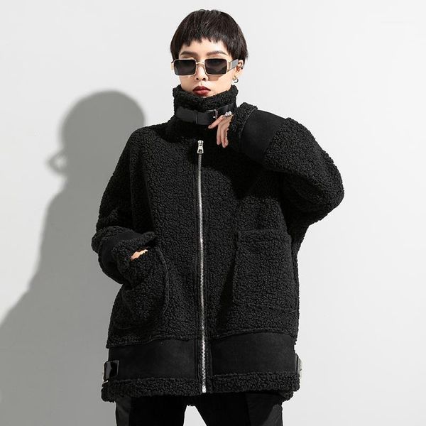 women's fur & faux fashion women parkas 2021 female casual leather fleece thick warm winter coats oversize loose jacket outerwear wp771, Black
women's fur & faux fashion women parkas 2021 female casual leather fleece thick warm winter coats oversize loose jacket outerwear wp771, Black