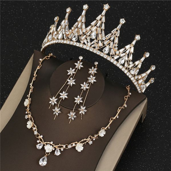 bridal headdress female 18-year-old super fairy accessories wedding necklace three sets forest crown, Silver
bridal headdress female 18-year-old super fairy accessories wedding necklace three sets forest crown, Silver