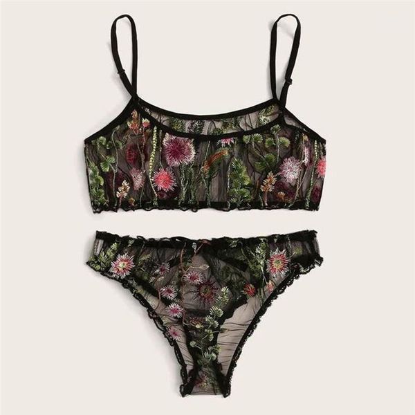 women's lingerie set, floral embroidered sheer mesh bra + panty 2 piece nightwear set 2020 new1, Red;black
women's lingerie set, floral embroidered sheer mesh bra + panty 2 piece nightwear set 2020 new1, Red;black