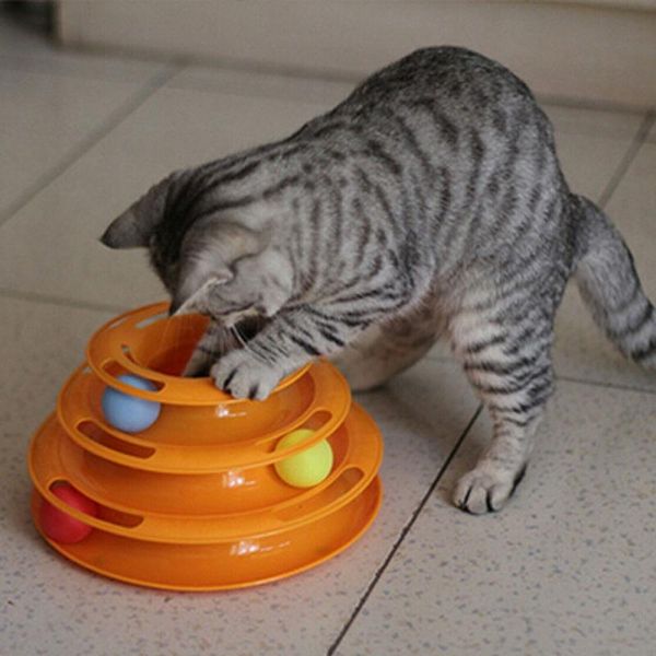 three levels pet cat toy tower tracks disc cat intelligence amusement triple pay disc toys ball training amusement plate
three levels pet cat toy tower tracks disc cat intelligence amusement triple pay disc toys ball training amusement plate