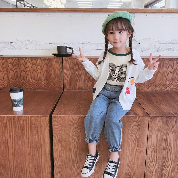 jeans wlg girl kis autumn denim blue fashion all match trousers baby girls jeans1