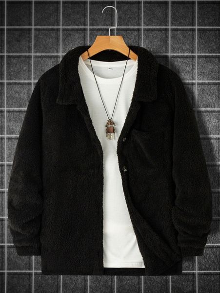 men pocket front flannel jacket without tee o59m#, Black;brown
men pocket front flannel jacket without tee o59m#, Black;brown