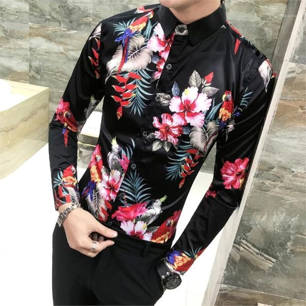 bird plant print shirt long sleeve men's chemise fashion business design fit dress shirts social casual camisa fancy prom shirt1, White;black
bird plant print shirt long sleeve men's chemise fashion business design fit dress shirts social casual camisa fancy prom shirt1, White;black