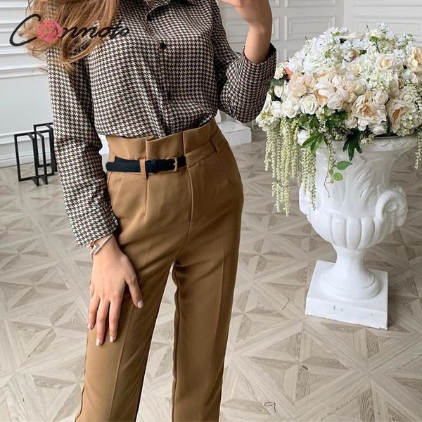 conmoto high waist pencil bottoms pants women autumn winter female casual belt patchwork long pants blazer femme trouser y200114, Black;white
conmoto high waist pencil bottoms pants women autumn winter female casual belt patchwork long pants blazer femme trouser y200114, Black;white