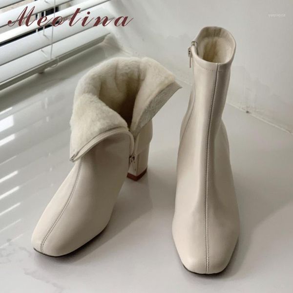 meotina real leather high heel ankle boots women square toe zipper short boots shoes thick heels warm female winter beige1, Black
meotina real leather high heel ankle boots women square toe zipper short boots shoes thick heels warm female winter beige1, Black