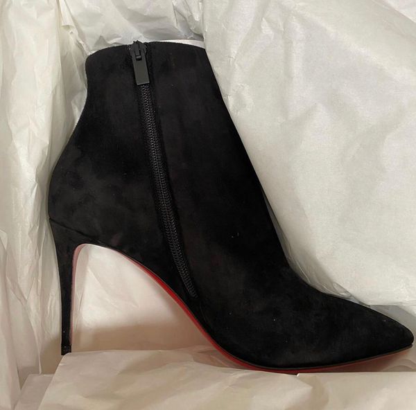 famous winter brands eloise booty women's red bottom ankle boots high heels lady booties pointed toe red sole bottes party,wedding eu34, Black
famous winter brands eloise booty women's red bottom ankle boots high heels lady booties pointed toe red sole bottes party,wedding eu34, Black