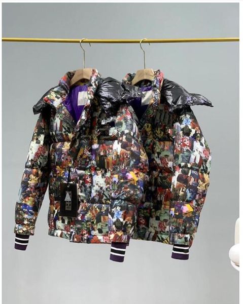 new winter leisure classic personality trend of printing down the men and women lovers hooded down jacket, Black
new winter leisure classic personality trend of printing down the men and women lovers hooded down jacket, Black