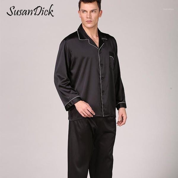 susandick black silk pajamas sets men spring autumn luxury satin sleepwear set long sleeve solid man casual home clothes pijama1, Black;brown
susandick black silk pajamas sets men spring autumn luxury satin sleepwear set long sleeve solid man casual home clothes pijama1, Black;brown