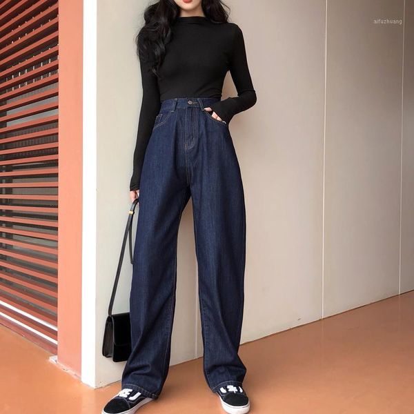 high waist loose straight solid dark blue denim pant women streetwear fashion vintage boyfriend jeans korean ladies long trouser1
high waist loose straight solid dark blue denim pant women streetwear fashion vintage boyfriend jeans korean ladies long trouser1