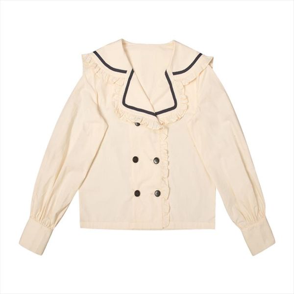 perhaps u women beige sailor collar button lantern sleeve long sleeve shirt loose b0681 drop shipping, White
perhaps u women beige sailor collar button lantern sleeve long sleeve shirt loose b0681 drop shipping, White