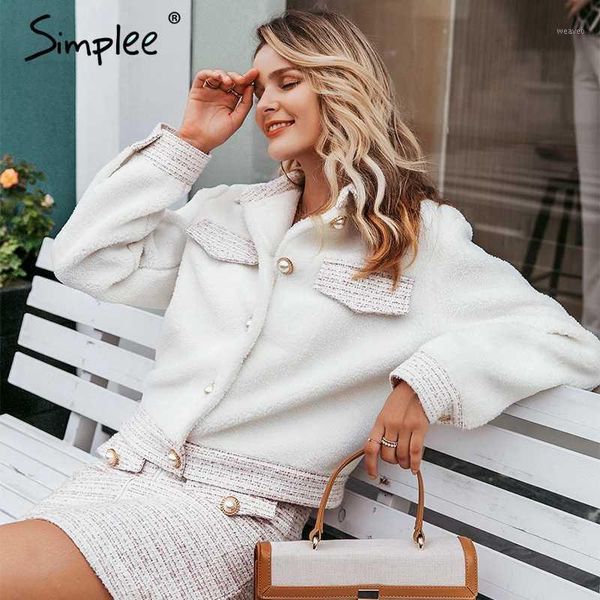 simplee chic pearl buttons faux fur coat women patchwork tweed pockets autumn winter warm coats sweet ladies short white jackets1, Black
simplee chic pearl buttons faux fur coat women patchwork tweed pockets autumn winter warm coats sweet ladies short white jackets1, Black