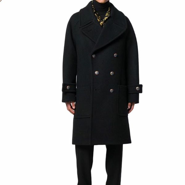 men's wool & blends winter fashion overcoat warm solid woolen thick double breasted loose long-length casual trench coat male jacket, Black
men's wool & blends winter fashion overcoat warm solid woolen thick double breasted loose long-length casual trench coat male jacket, Black
