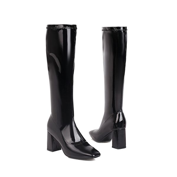 ldhzxc 2020 woman boots square heel knee-high classic square toe boots pu leather party dress dance shoes big size 34-46, Black
ldhzxc 2020 woman boots square heel knee-high classic square toe boots pu leather party dress dance shoes big size 34-46, Black