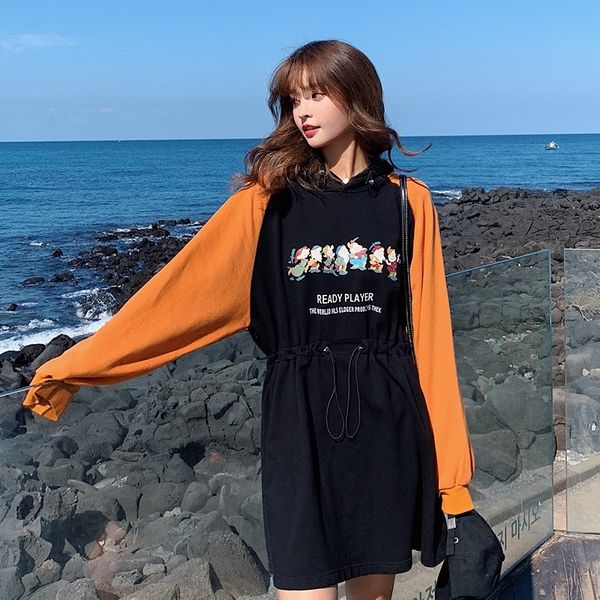 o02ez small color matching with style waist contrast new drawstring for autumn small dress dress 2020 mrwgg, Black
o02ez small color matching with style waist contrast new drawstring for autumn small dress dress 2020 mrwgg, Black