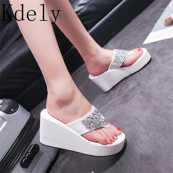 women's flip-flops with thick-soled platform shoes sequins slippers outdoor beach femal shoes slippery foot drag sandals 35-391, Black
women's flip-flops with thick-soled platform shoes sequins slippers outdoor beach femal shoes slippery foot drag sandals 35-391, Black