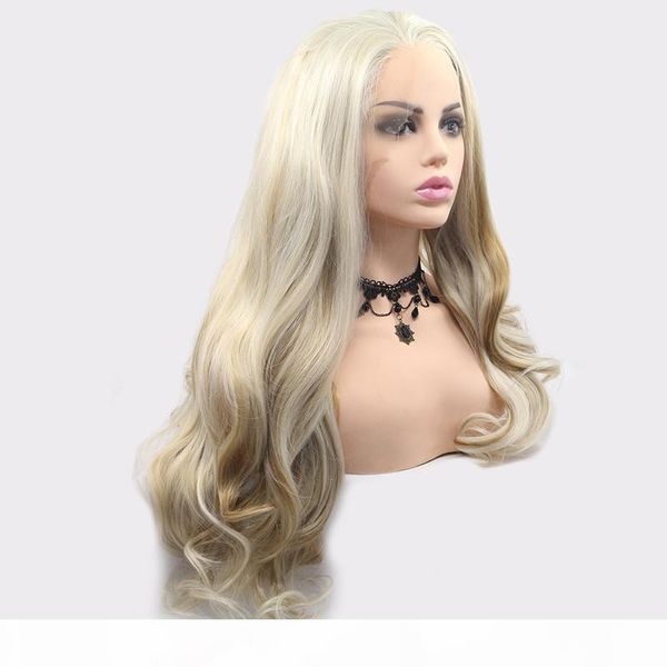 blonde highlight color synthetic lace front wigs body wave honey brown lace frontal wigs for women heat resistant fiber, Black
blonde highlight color synthetic lace front wigs body wave honey brown lace frontal wigs for women heat resistant fiber, Black