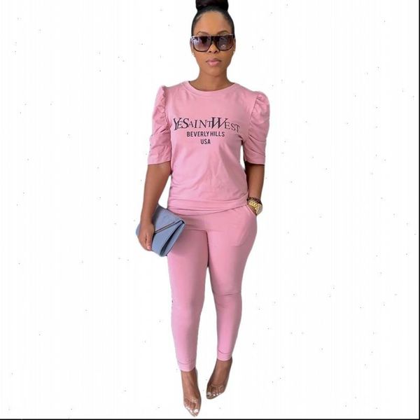 fashionable stretch casual suit solid color ladies 2 two piece sets letter t shirt nine points pants womens set, Gray
fashionable stretch casual suit solid color ladies 2 two piece sets letter t shirt nine points pants womens set, Gray