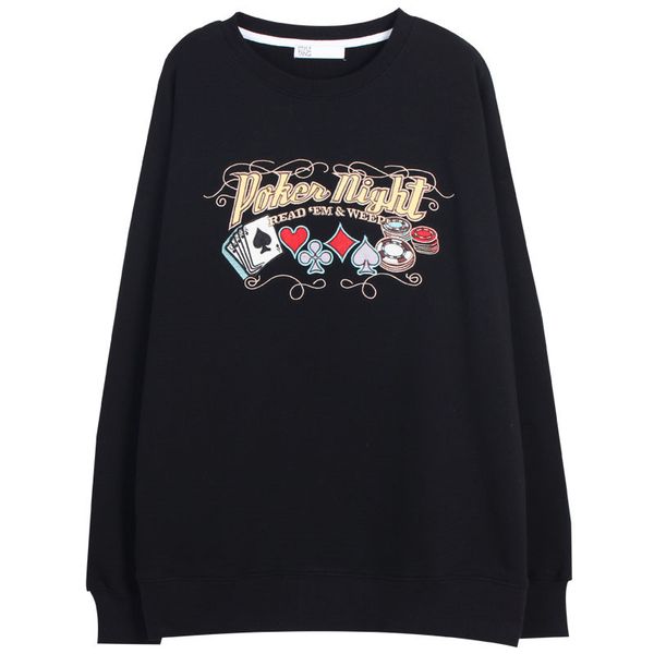 2021 new female gothic style black sweater vintage letter embroidered feman poker pullovers around the neck outonnloose hoodies 6tch
2021 new female gothic style black sweater vintage letter embroidered feman poker pullovers around the neck outonnloose hoodies 6tch