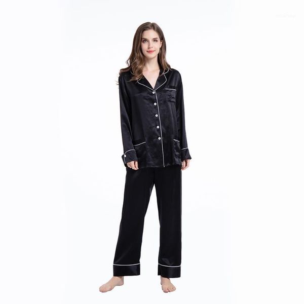 luxury 100% pure silk pajamas women sets ladies long sleeved two piece pants suit home sleepwear solid nightwear1
luxury 100% pure silk pajamas women sets ladies long sleeved two piece pants suit home sleepwear solid nightwear1
