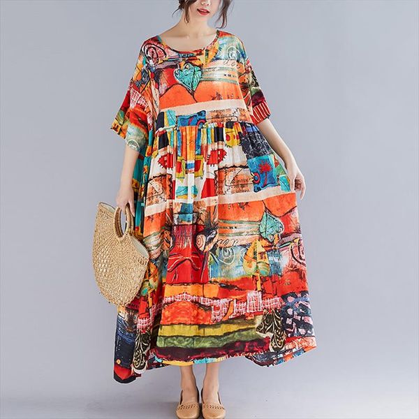 plus size women print dress summer sundress cotton female lady vestidos loose casual holiday maxi dress big size 5xl 6xl, Black;gray
plus size women print dress summer sundress cotton female lady vestidos loose casual holiday maxi dress big size 5xl 6xl, Black;gray