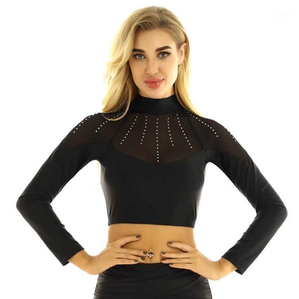 tiaobug women shiny rhinestones mesh splice long sleeves crop ballet dancewear gymnastics stage performance costume1, Black;red
tiaobug women shiny rhinestones mesh splice long sleeves crop ballet dancewear gymnastics stage performance costume1, Black;red