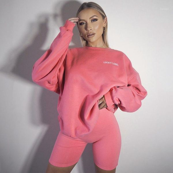 women's tracksuits 2021 women casual homewear 2pcs set letter print long sleeve sweatshirt t-shirt knee length shorts pants cotton trac, Gray
women's tracksuits 2021 women casual homewear 2pcs set letter print long sleeve sweatshirt t-shirt knee length shorts pants cotton trac, Gray