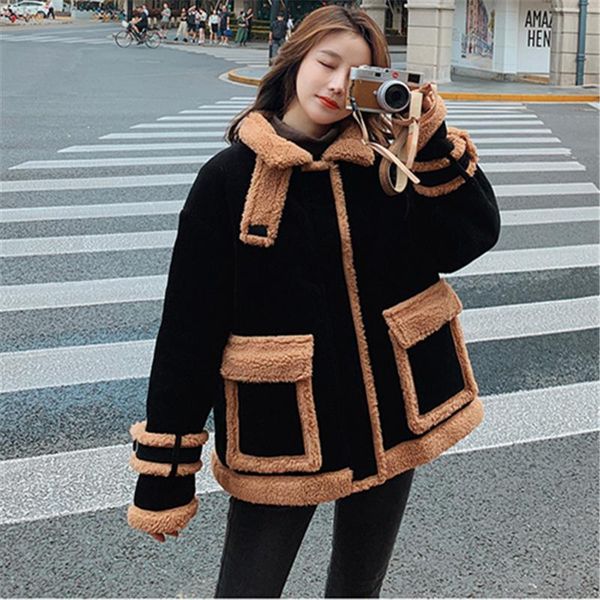 women's down & parkas short cotton-padded jacket women 2021 winter fashion style loose lamb wool stitching corduroy long-sleeved coat t, Black
women's down & parkas short cotton-padded jacket women 2021 winter fashion style loose lamb wool stitching corduroy long-sleeved coat t, Black