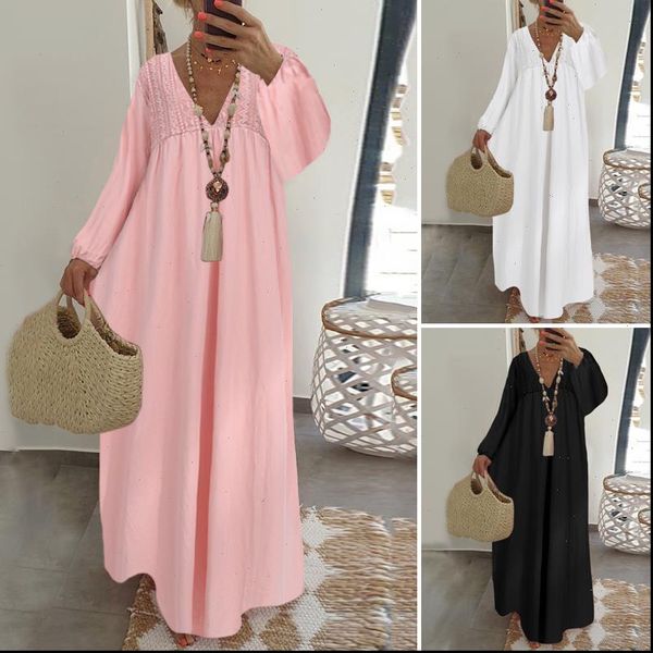 bohemian long dress women autumn plus size v neck lantern sleeve lace maxi dress casual loose ruffles party vestidos, Black;gray
bohemian long dress women autumn plus size v neck lantern sleeve lace maxi dress casual loose ruffles party vestidos, Black;gray