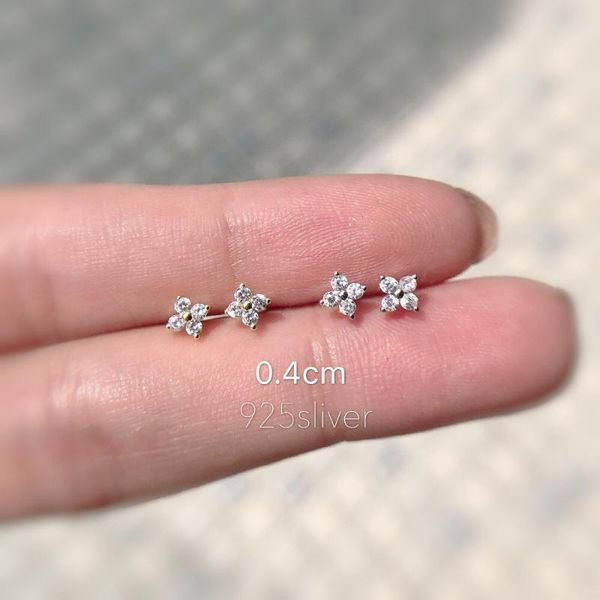 925 sterling silver stud earrings women lucky charm small simple ear bones flower delicate geometric earring korean jewelry, Golden;silver
925 sterling silver stud earrings women lucky charm small simple ear bones flower delicate geometric earring korean jewelry, Golden;silver