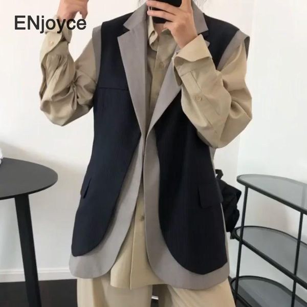 fashion korean style loose sleeveless vest women's large size suits woman vest spring autumn fake two pieces blazer jacket1, Black;white
fashion korean style loose sleeveless vest women's large size suits woman vest spring autumn fake two pieces blazer jacket1, Black;white