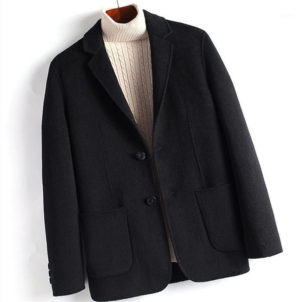 men's wool & blends winter men's true woollen warm coat korean version slim light suit mature two sides casual blazer size m to 3x, Black
men's wool & blends winter men's true woollen warm coat korean version slim light suit mature two sides casual blazer size m to 3x, Black