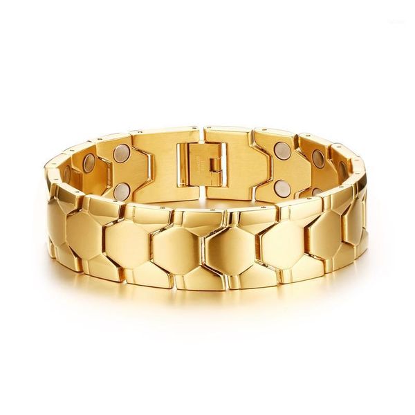 wholesale yellow golden stainless steel bangle big magnetic bracelet for men1, Black
wholesale yellow golden stainless steel bangle big magnetic bracelet for men1, Black