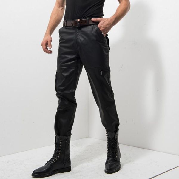 2020 new black genuine leather pants men fashion casual plus size motorcycle pants men leather joggers pantalon homme m-xxxxl1
2020 new black genuine leather pants men fashion casual plus size motorcycle pants men leather joggers pantalon homme m-xxxxl1