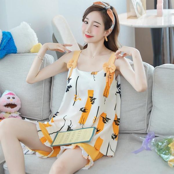 women's sleepwear women 2pcs shortless sleeve sling pyjamas girl short pant summer silk pajamas set with chest pad1, Black;red
women's sleepwear women 2pcs shortless sleeve sling pyjamas girl short pant summer silk pajamas set with chest pad1, Black;red