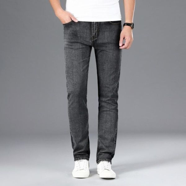 classic new summer style men's grey thin jeans business fashion soft stretch denim trousers male fit pants black blue
classic new summer style men's grey thin jeans business fashion soft stretch denim trousers male fit pants black blue