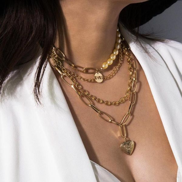 chokers bohemian multilayer gold opened love heart pearl pendant necklace for women vintage choker statement jewelry, Golden;silver
chokers bohemian multilayer gold opened love heart pearl pendant necklace for women vintage choker statement jewelry, Golden;silver