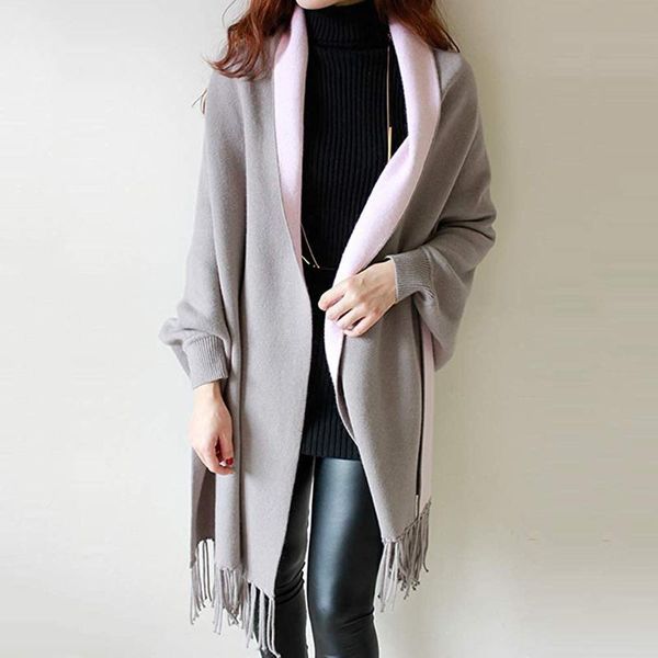 scarves double sided tassel knit shawl for women neckerchief scarf autumn winter muffles knitted coat, Blue;gray
scarves double sided tassel knit shawl for women neckerchief scarf autumn winter muffles knitted coat, Blue;gray