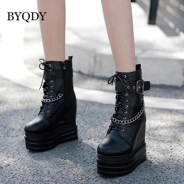 boots byqdy short women gothic chain belt leather platform shoes winter lace-up mid-calf chunky high heels motorcycle, Black
boots byqdy short women gothic chain belt leather platform shoes winter lace-up mid-calf chunky high heels motorcycle, Black