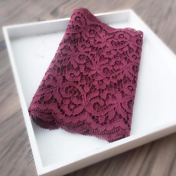 17cm 2meters/lot wine red spandex elastic lace fabric, sewing swiss trim applique lace for underwear bra materi jllack
17cm 2meters/lot wine red spandex elastic lace fabric, sewing swiss trim applique lace for underwear bra materi jllack