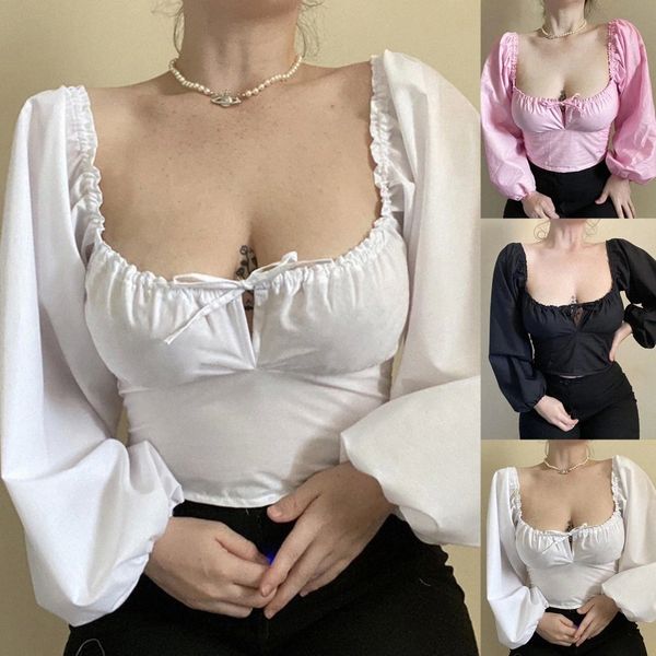 2020 women polyester long puff sleeve ruched drawstring low cut t-shirt women's clothing street wear #yz1d, White
2020 women polyester long puff sleeve ruched drawstring low cut t-shirt women's clothing street wear #yz1d, White