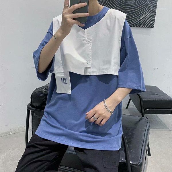 t shirt men summer japanese-style retro fake two-piece short-sleeved t-shirt men's loose round neck half sleeve streetwear1, White;black
t shirt men summer japanese-style retro fake two-piece short-sleeved t-shirt men's loose round neck half sleeve streetwear1, White;black